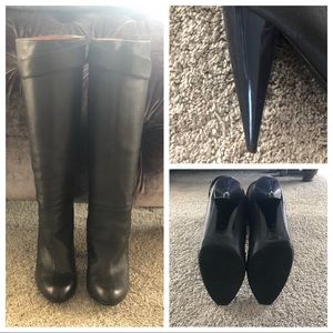 Navy Blue Leather Lanvin boots